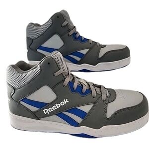 Reebok‎ BB4500/RB4135 High Top Work Sneaker Gray/Cobalt Blue Men's 9.5M